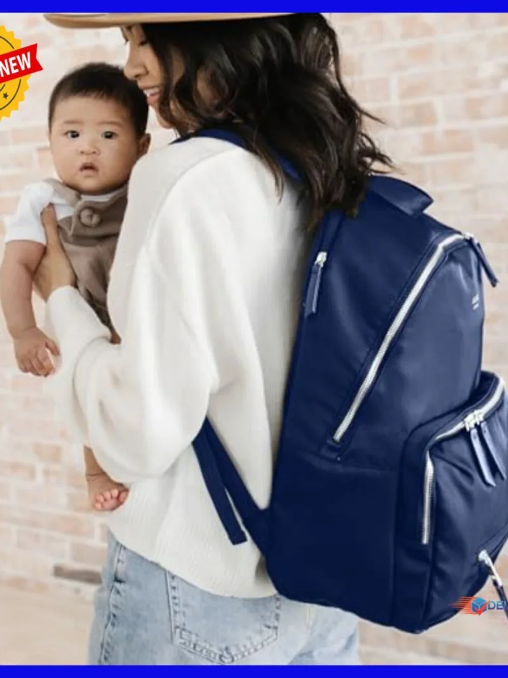 Large Diaper Backpack with Changing Pad, 11 Pockets, Insulated Bottle Holders
